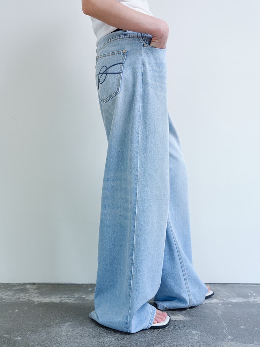 TIR BELTED LOOSE FIT DENIM_LIGHT BLUE — vue 7