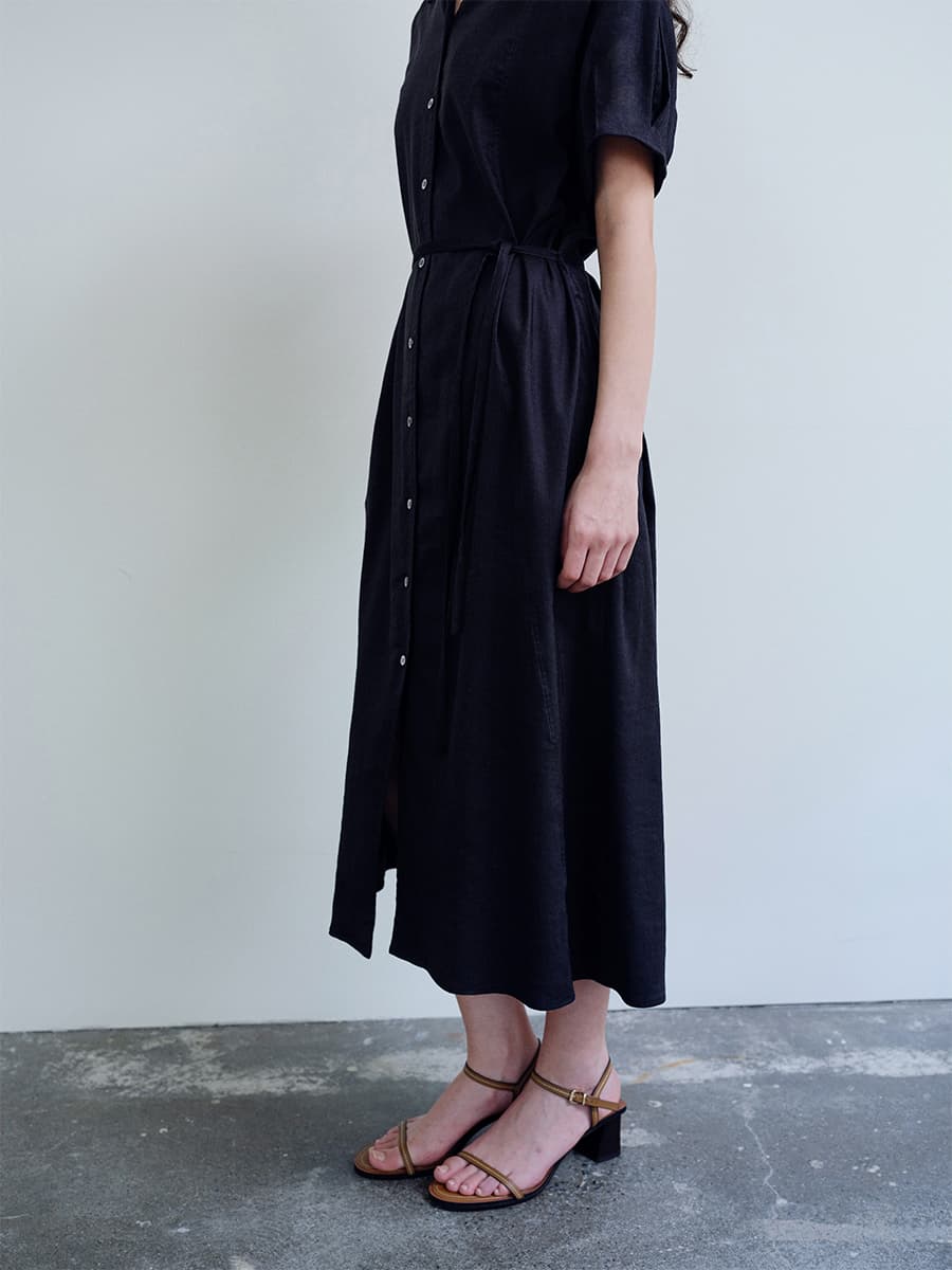 TIR PUFF SHIRT DRESS_D-NAVY — vue 11