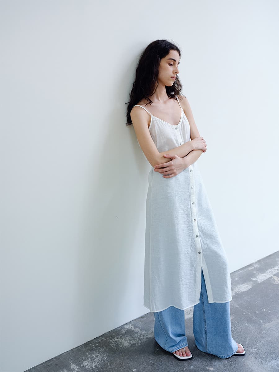 TIR LAYERED LACE DRESS_IVORY — vue 1