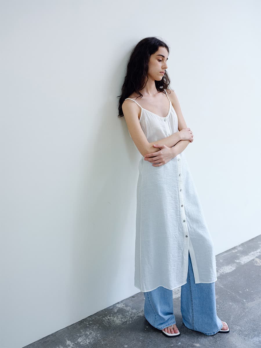 TIR LAYERED LACE DRESS_IVORY