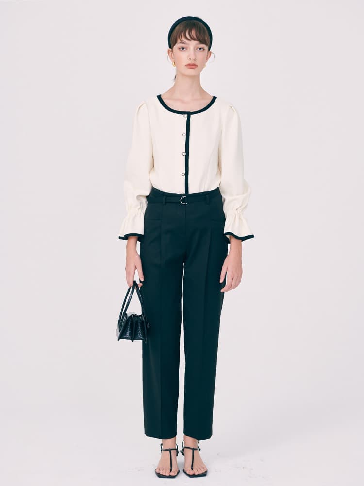 Pocket Detail Slacks - Black
