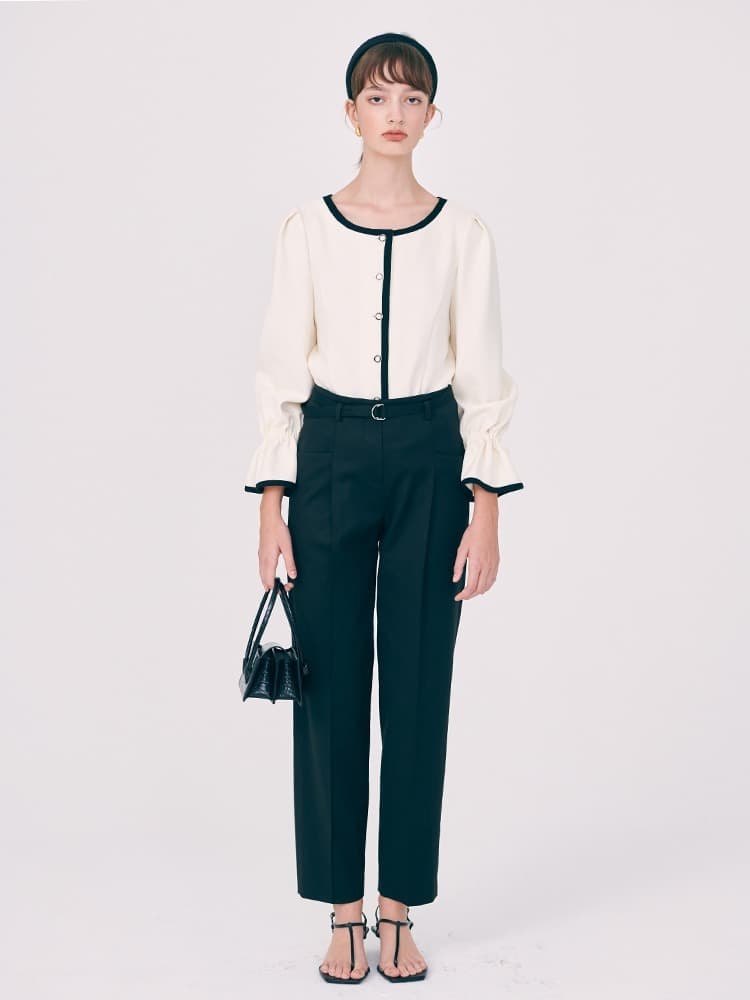 Pocket Detail Slacks - Black