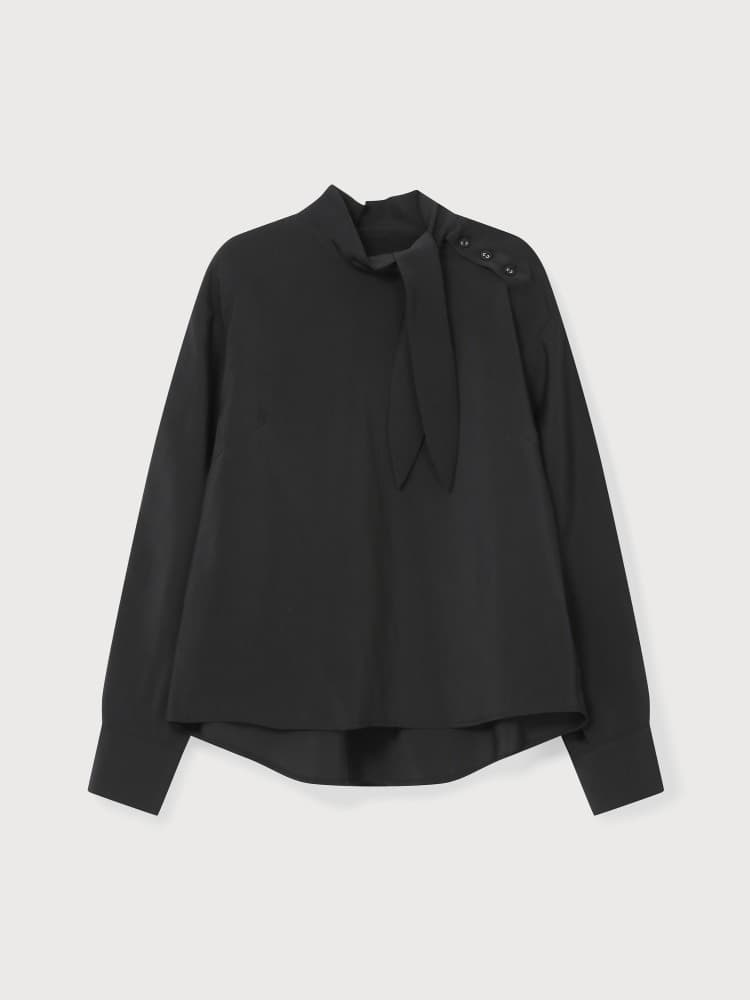 SCARF BLOUSE - DARKNAVY