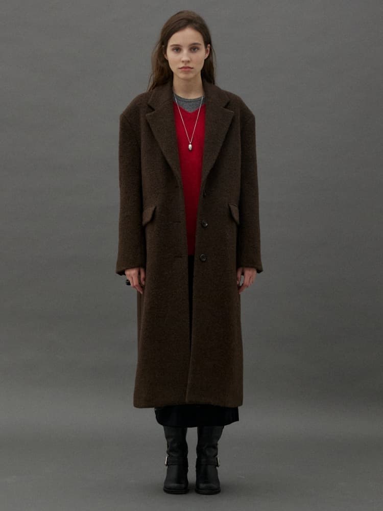 FLOOR MAXI COAT - BROWN