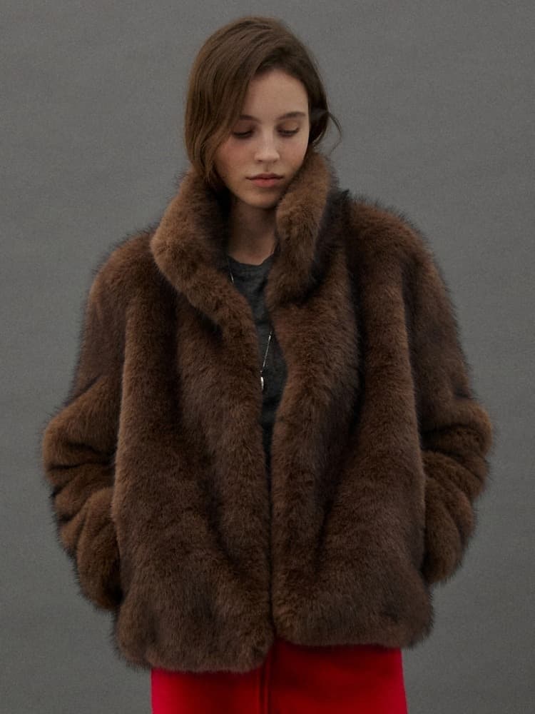FOG FUR JACKET - BROWN