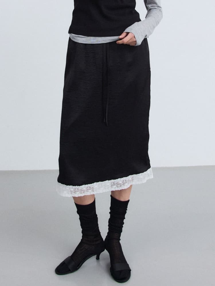 DEEP V NECK KNIT SET - BLACK