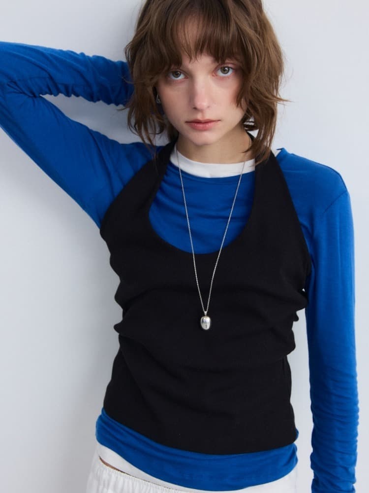 AIRY LONG SLEEVE TOP - GRAY