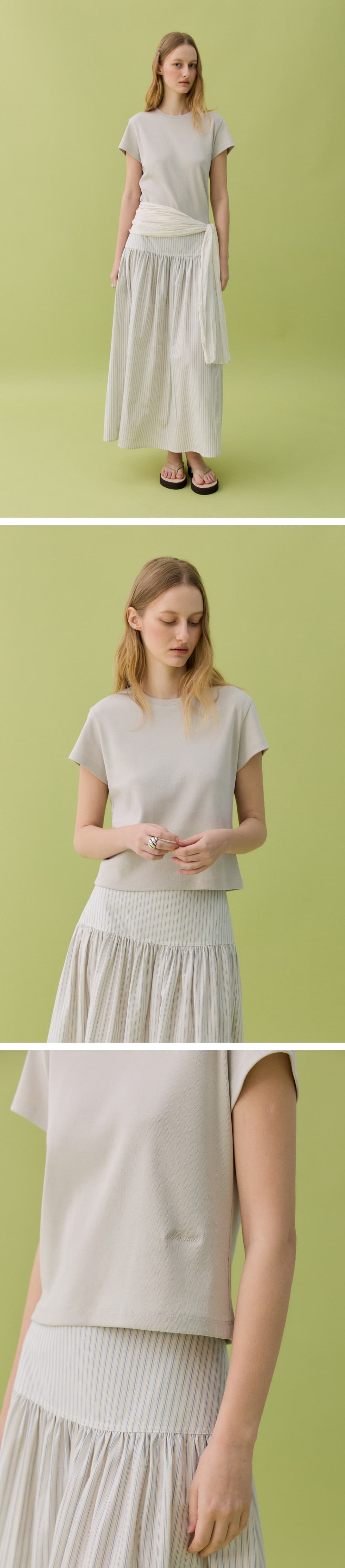 DATE CROP T-SHIRT - PALE IVORY — vue 2