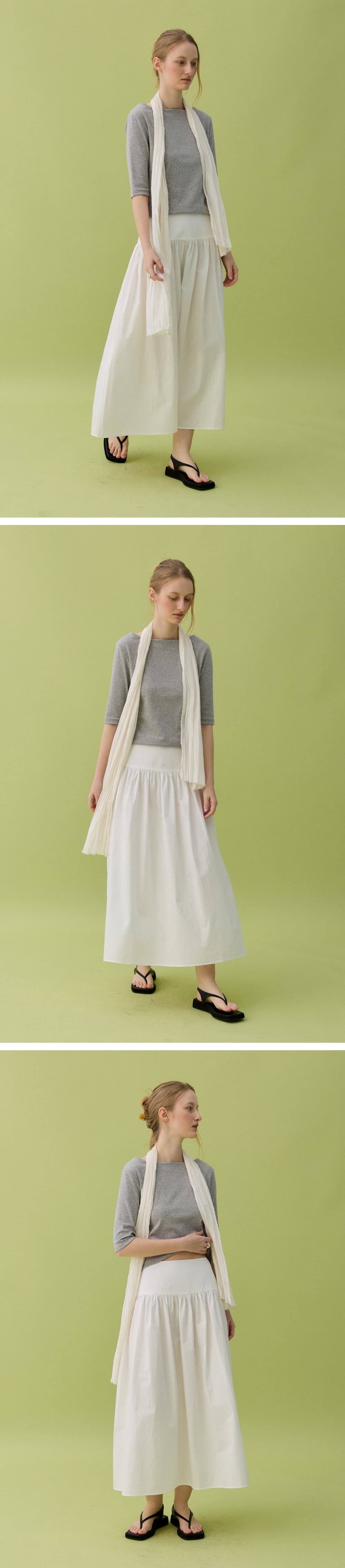 LEAF BOAT NECK T-SHIRT - GRAY — vue 6