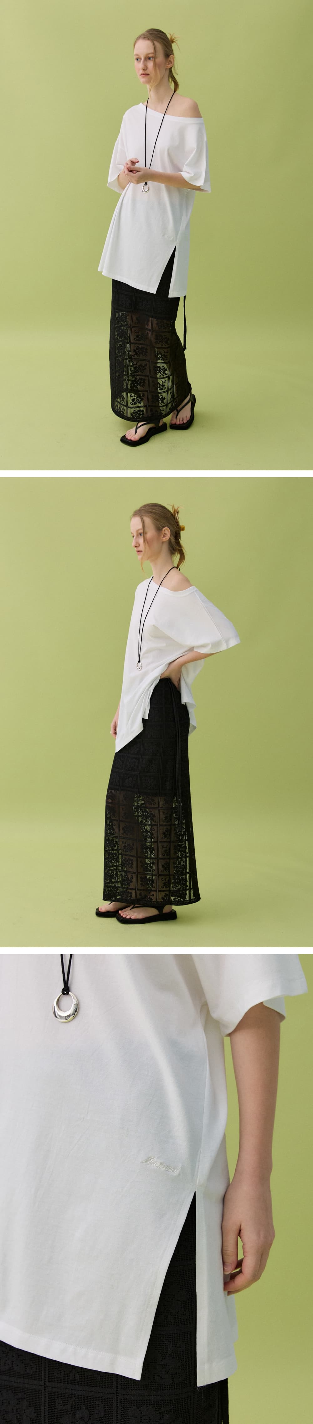 HAZE OFF-SHOULDER TEE - WHITE — vue 4