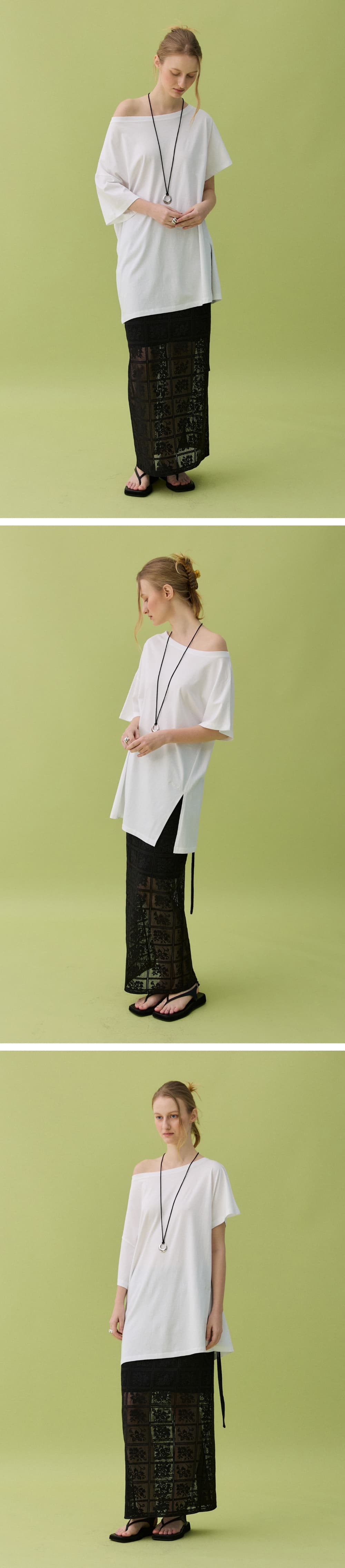 HAZE OFF-SHOULDER TEE - WHITE — vue 5