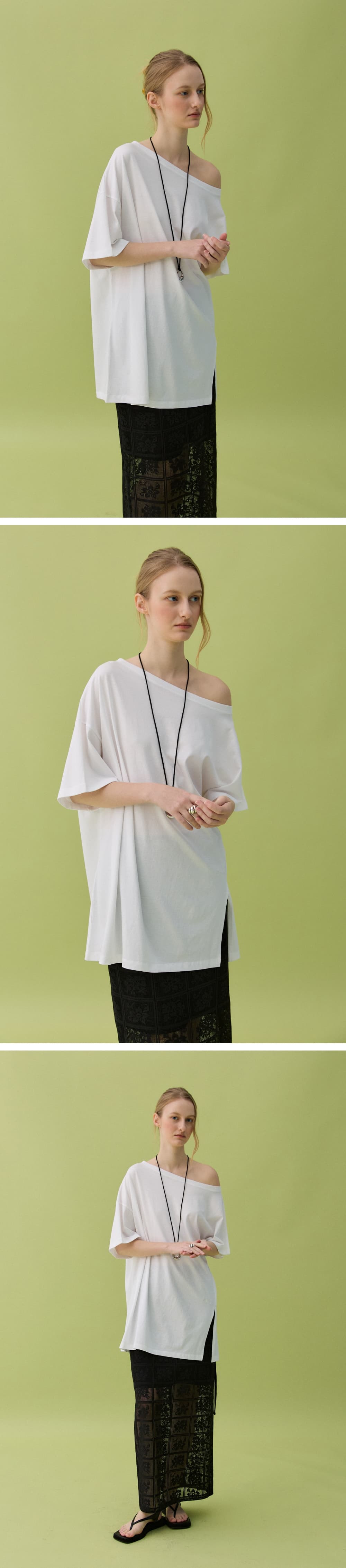 HAZE OFF-SHOULDER TEE - WHITE — vue 6