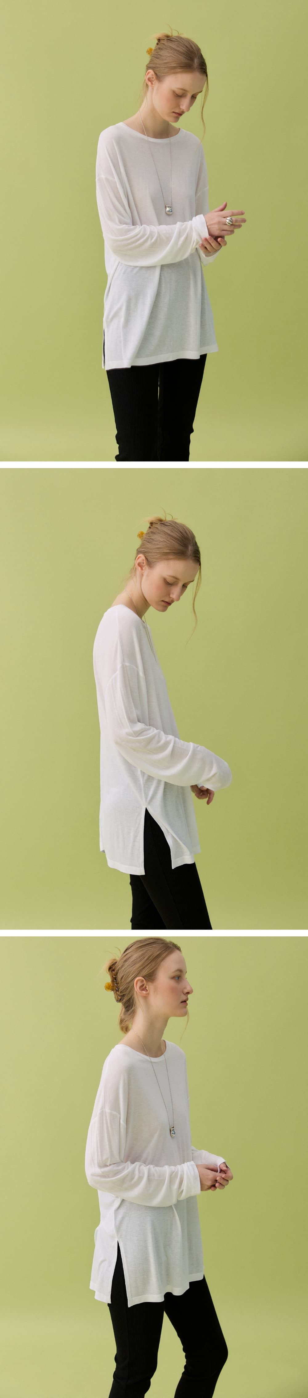 TENCEL BOX TEE - WHITE — vue 5