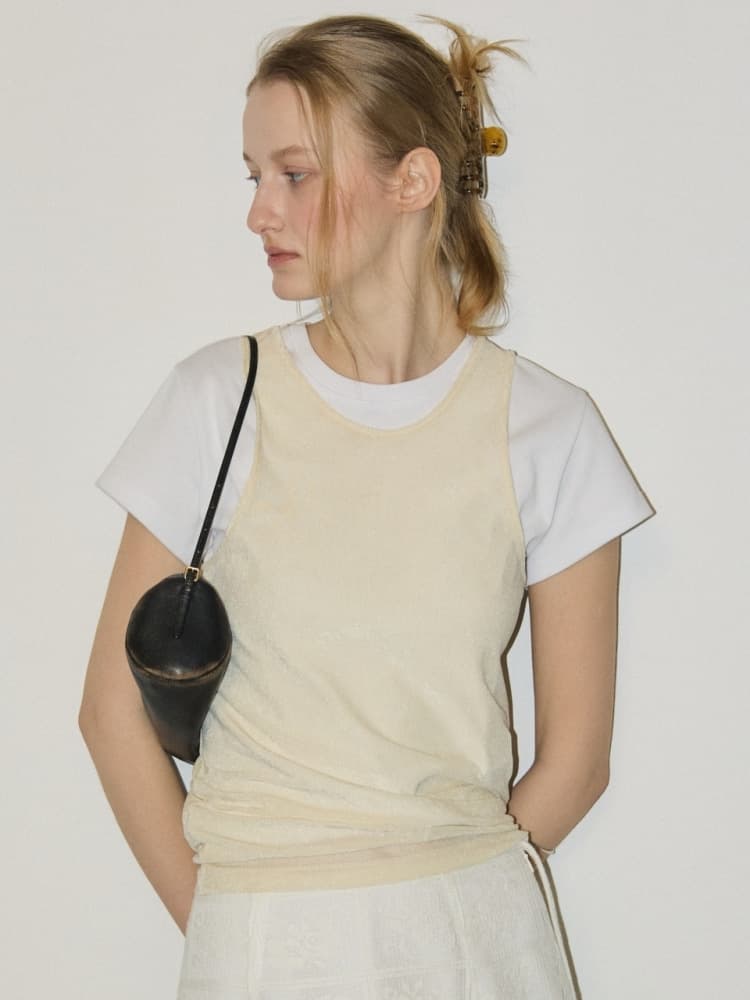 LUNE VELVET SLEEVELESS - YELLOW — vue 1