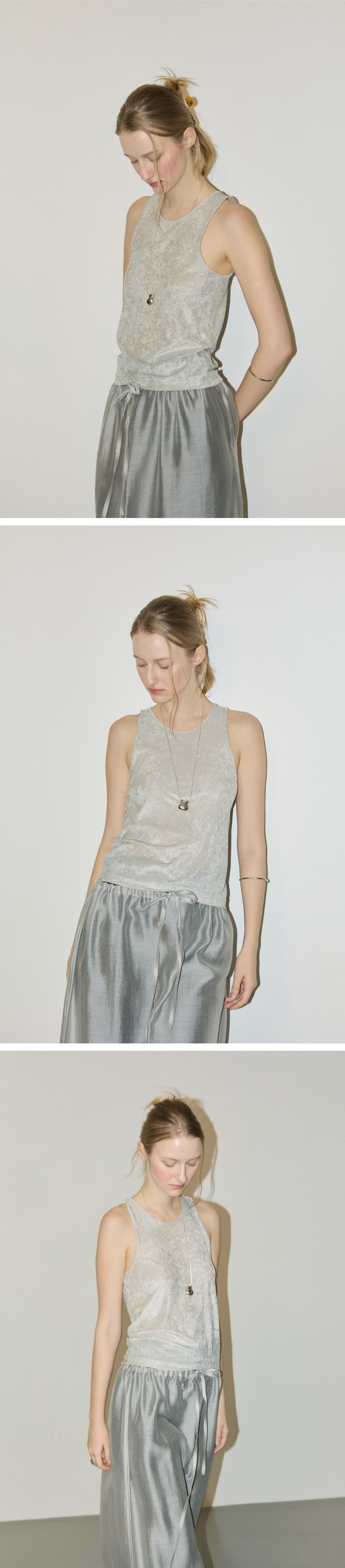 LUNE VELVET SLEEVELESS - GRAY — vue 4