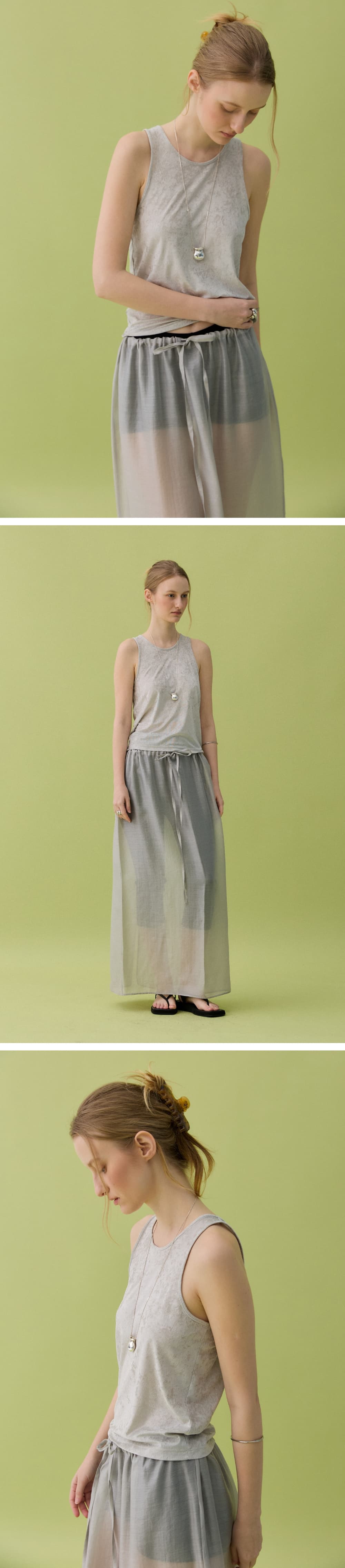 LUNE VELVET SLEEVELESS - GRAY — vue 5