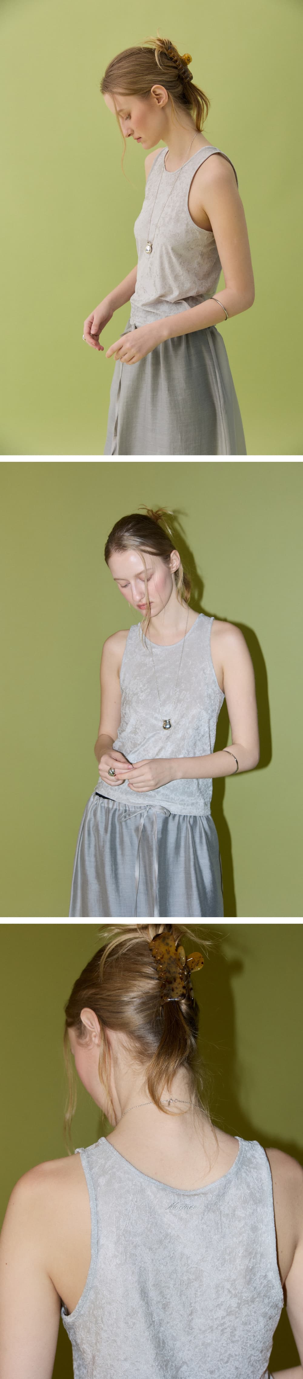 LUNE VELVET SLEEVELESS - GRAY — vue 6