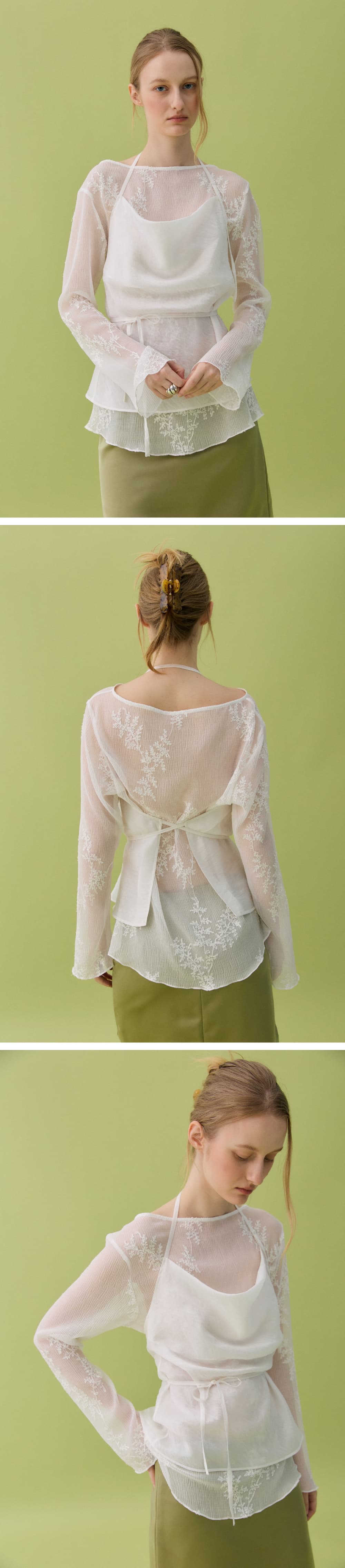 BLUR FLOWER TOP - WHITE — vue 4
