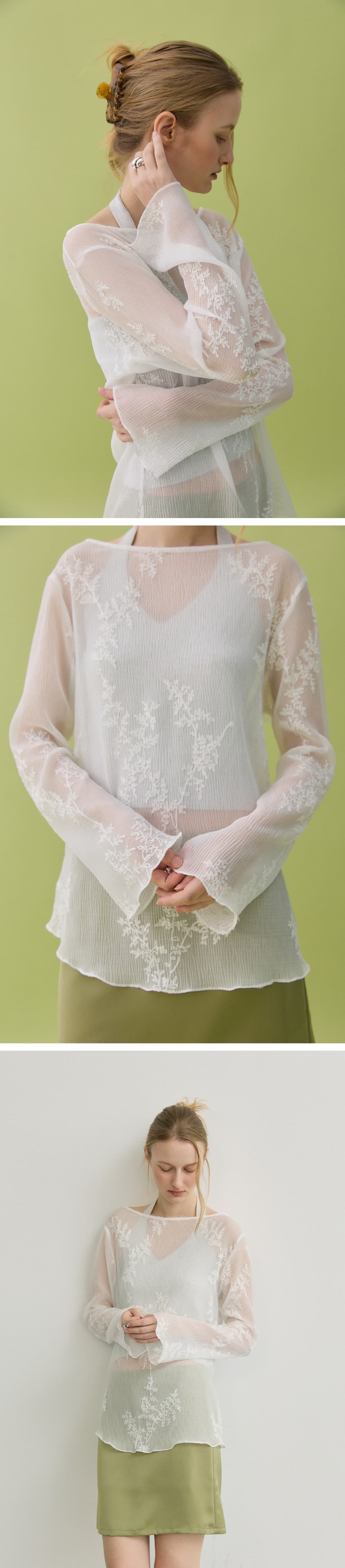 BLUR FLOWER TOP - WHITE — vue 6