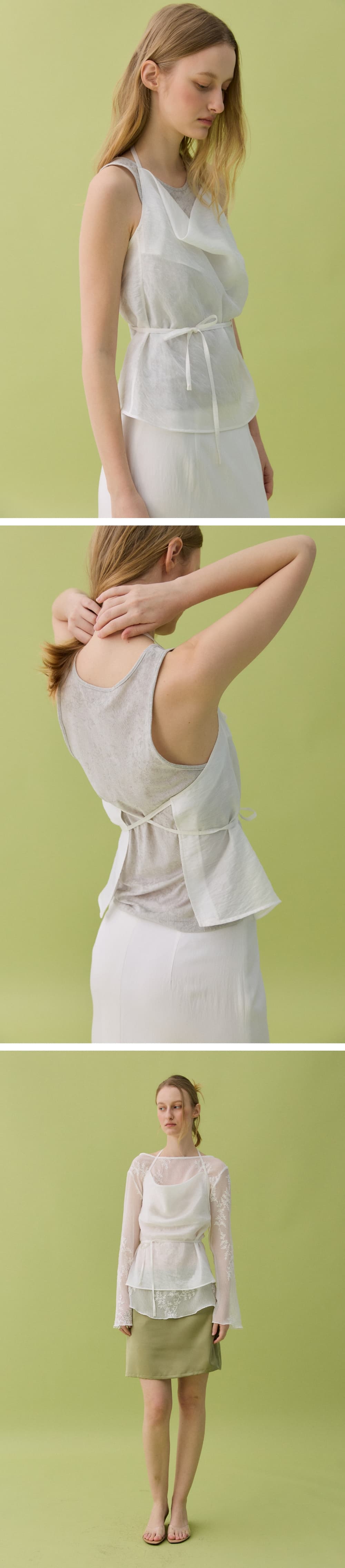 SUI HALTERNECK TOP - WHITE — vue 4