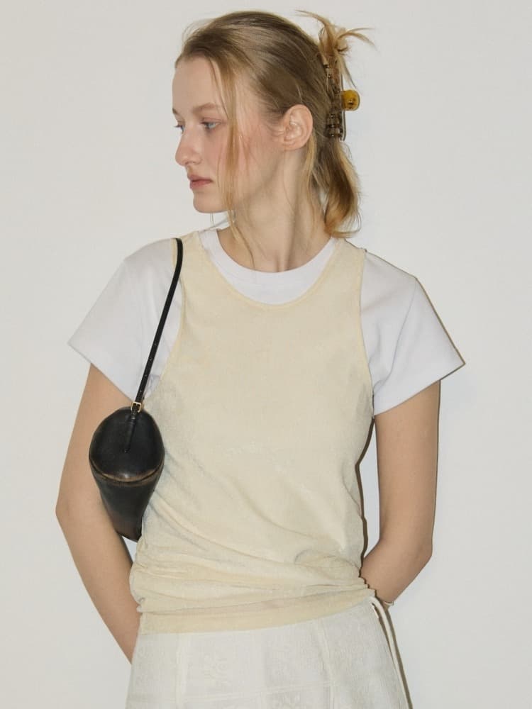 SLAT WAFFLE HENLEYNECK TOP - 3COLOR