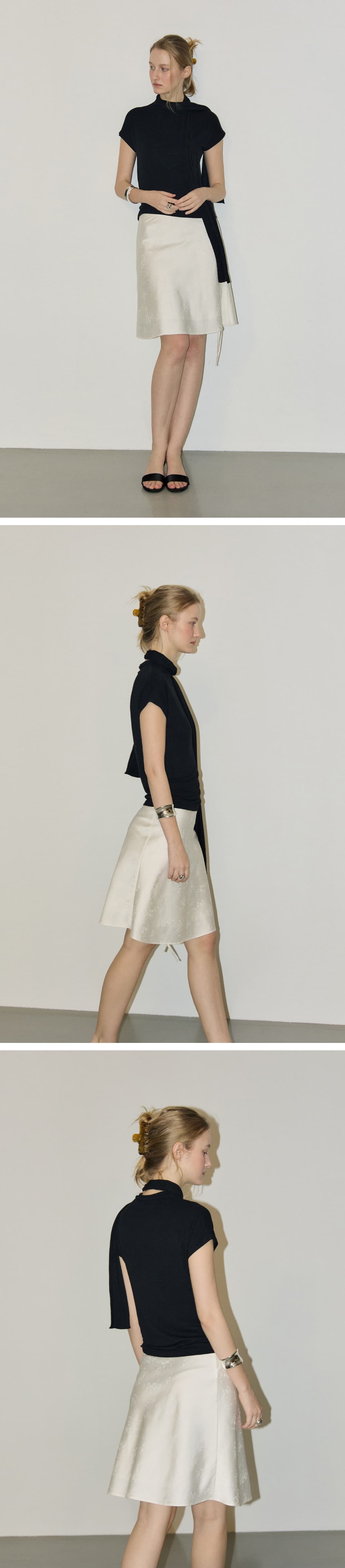 SARHA FLARED SKIRT - BEIGE — vue 4