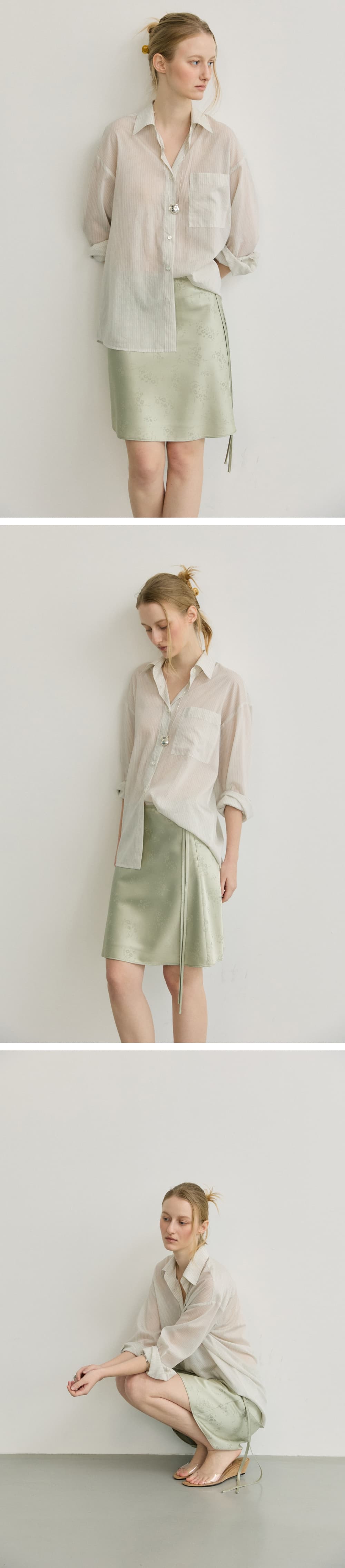 SARHA FLARED SKIRT - OLIVE — vue 6