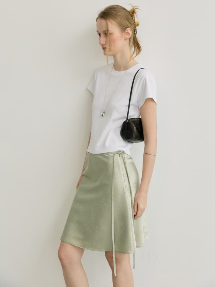 SARHA FLARED SKIRT - OLIVE — vue 1
