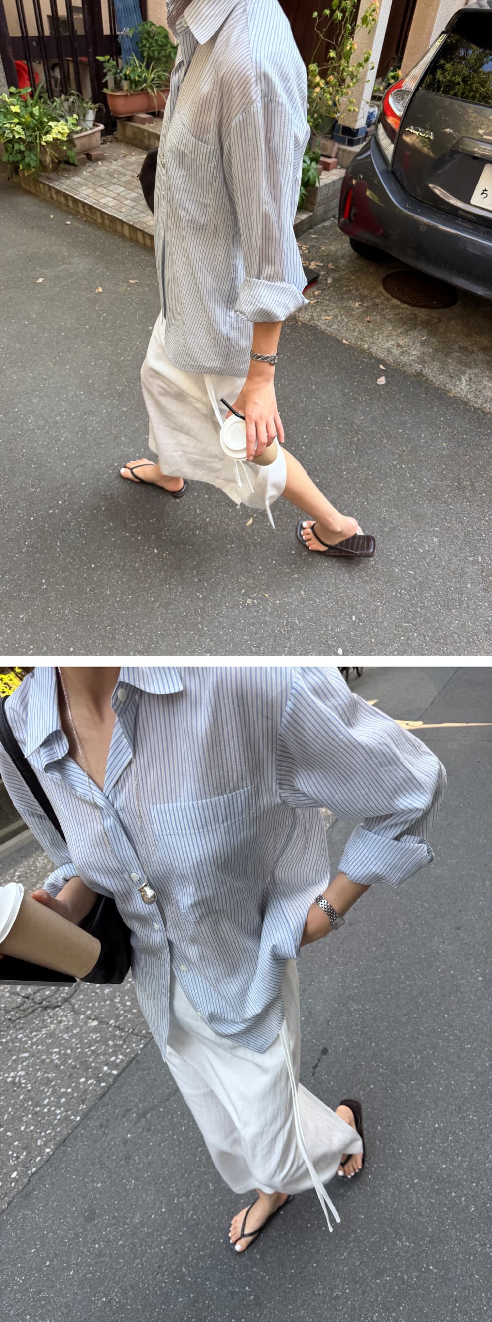PALE STRIPE SHIRT - BLUE — vue 3