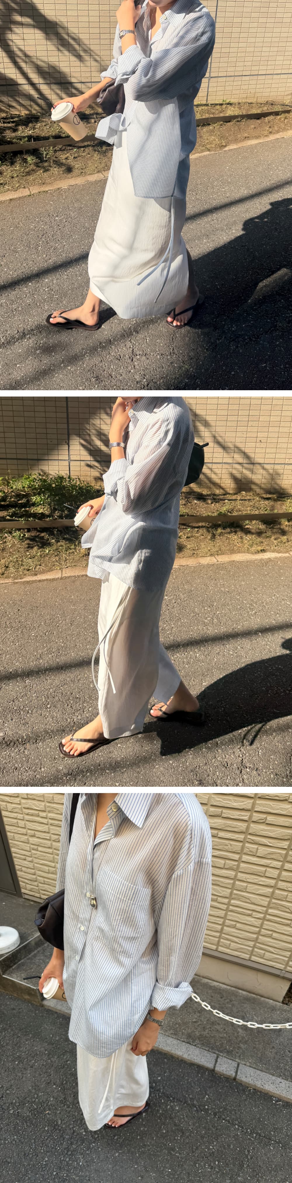 PALE STRIPE SHIRT - BLUE — vue 4