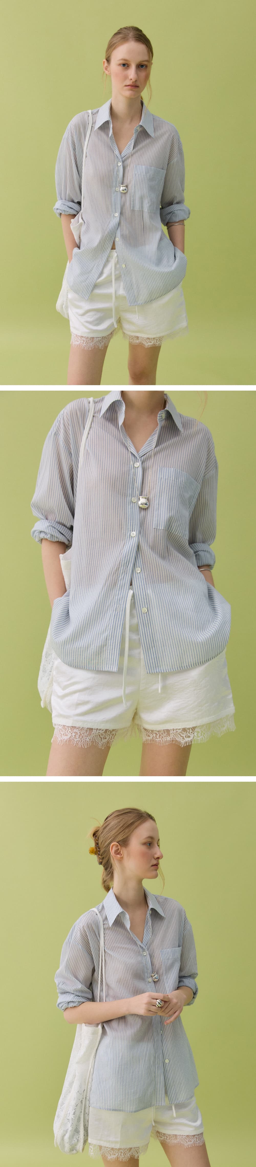 PALE STRIPE SHIRT - BLUE — vue 5