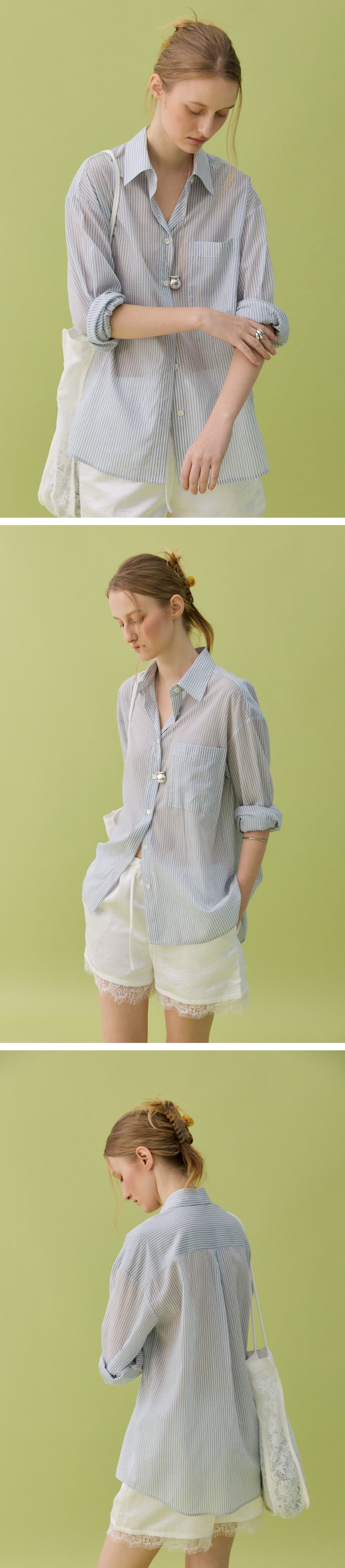 PALE STRIPE SHIRT - BLUE — vue 7