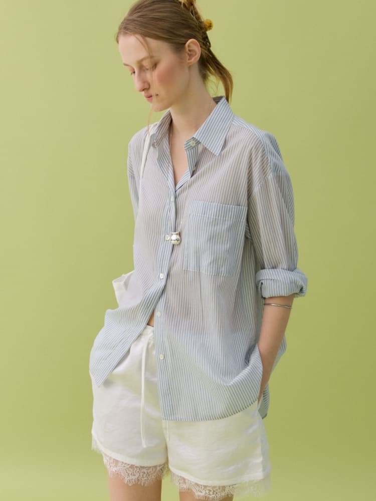 PALE STRIPE SHIRT - BLUE — vue 1