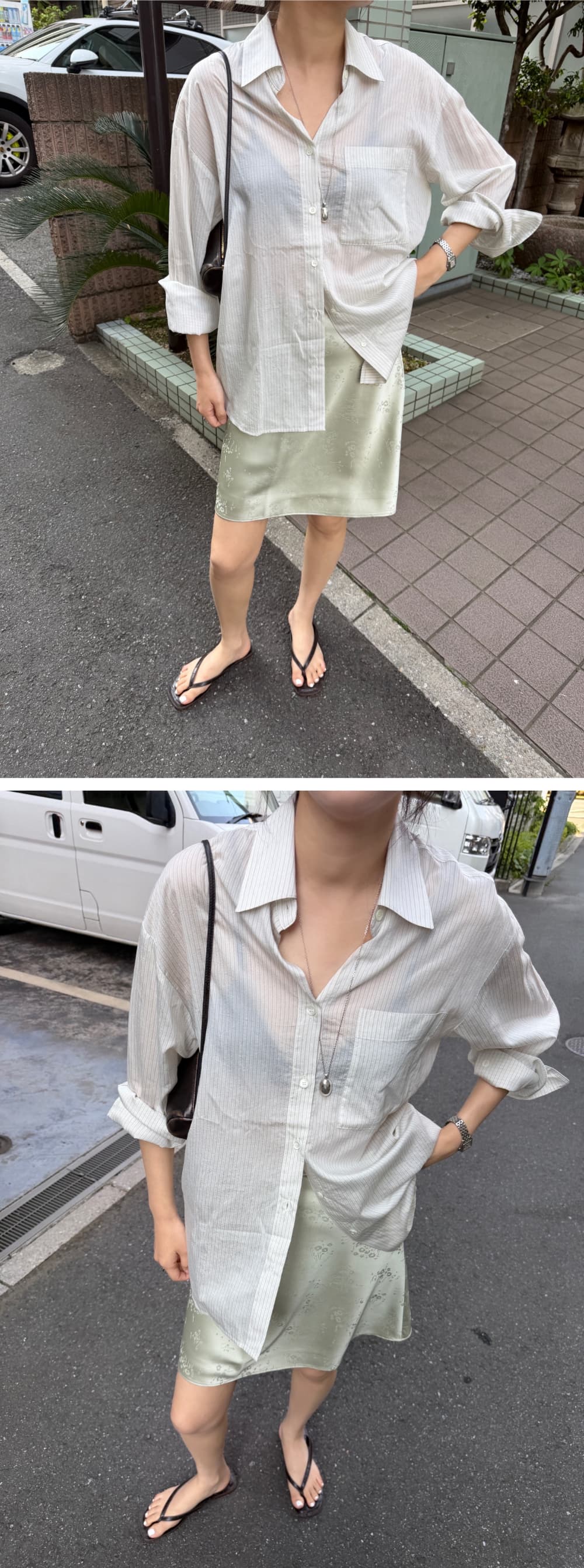 PALE STRIPE SHIRT - LIGHT BEIGE — vue 2