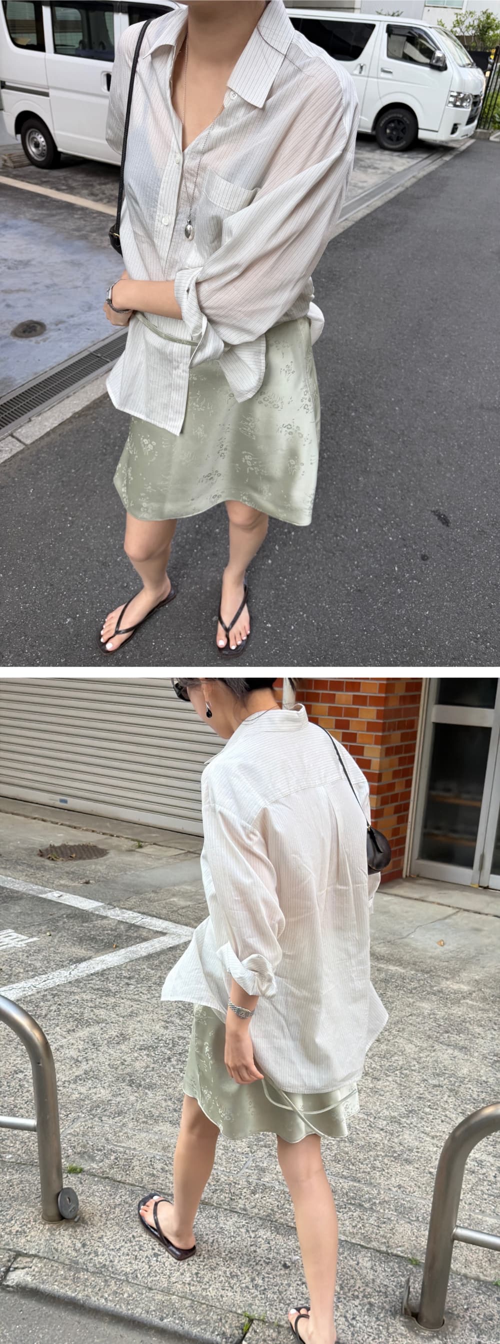 PALE STRIPE SHIRT - LIGHT BEIGE — vue 3