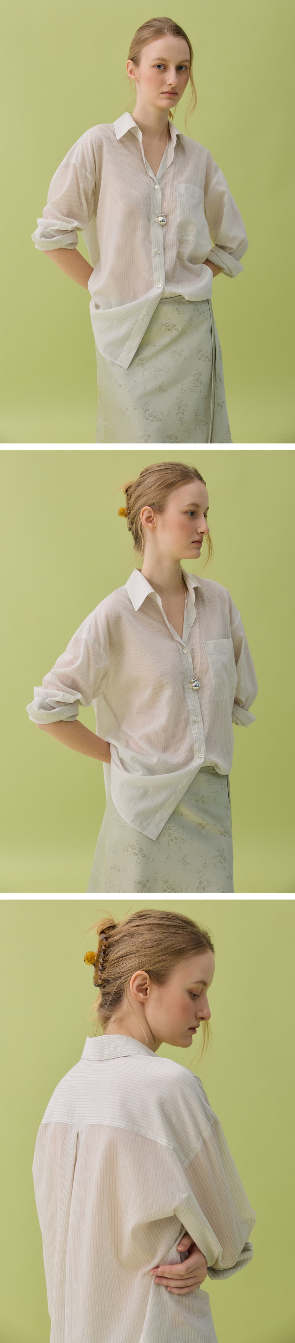 PALE STRIPE SHIRT - LIGHT BEIGE — vue 5