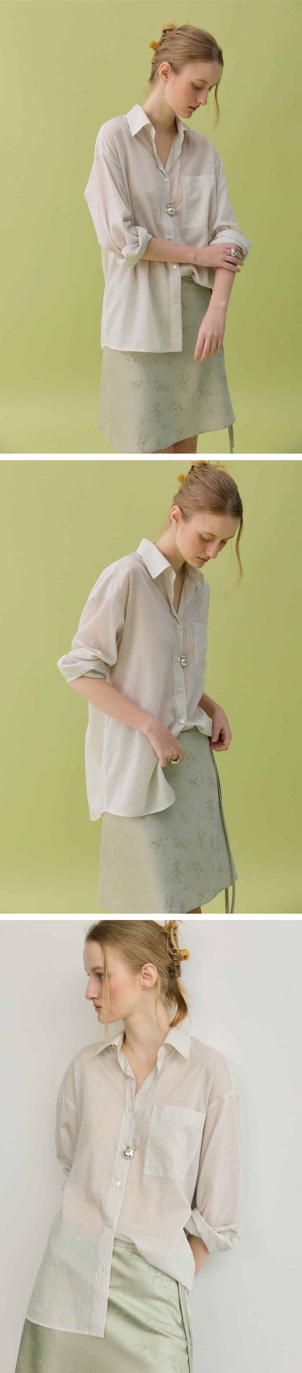 PALE STRIPE SHIRT - LIGHT BEIGE — vue 6