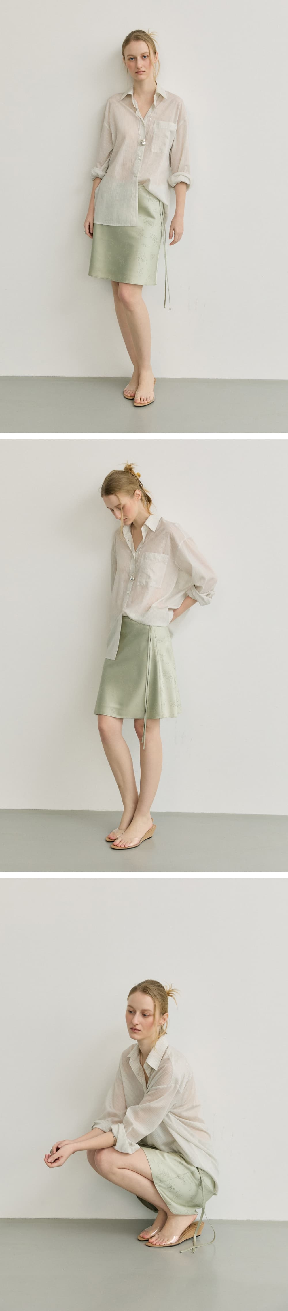 PALE STRIPE SHIRT - LIGHT BEIGE — vue 7