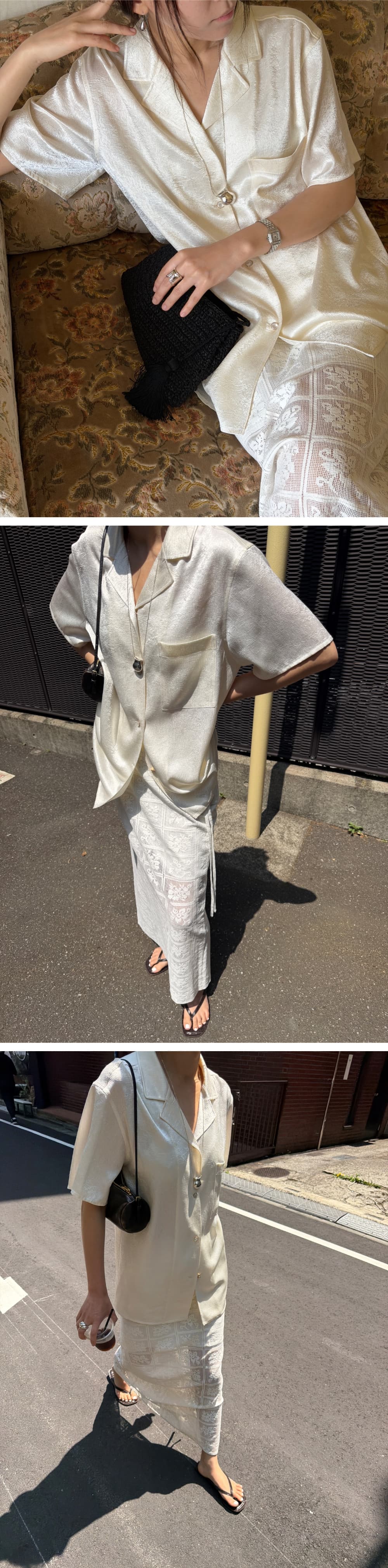 PEARL HALF SHIRT - CREAM — vue 2