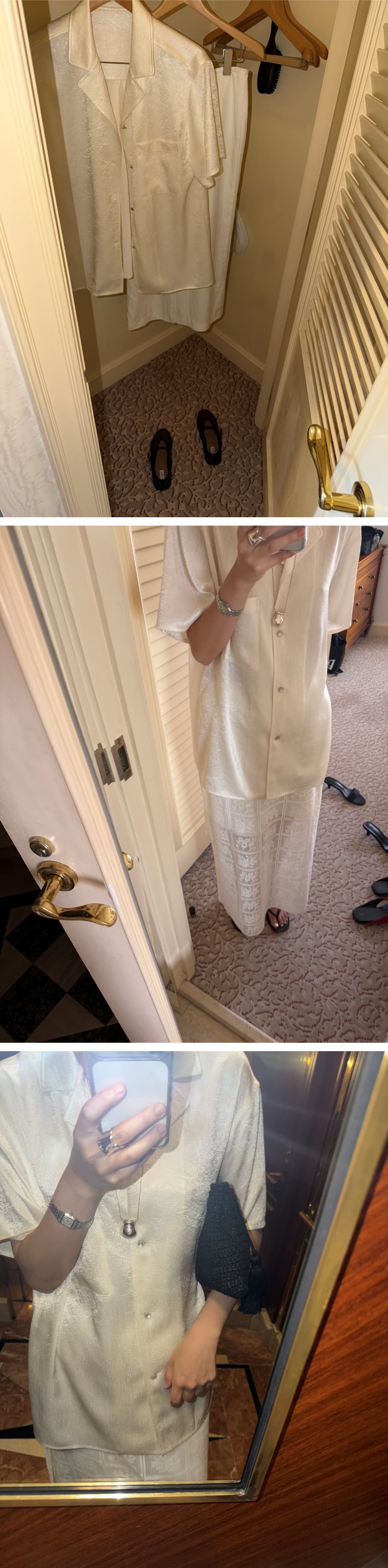 PEARL HALF SHIRT - CREAM — vue 3