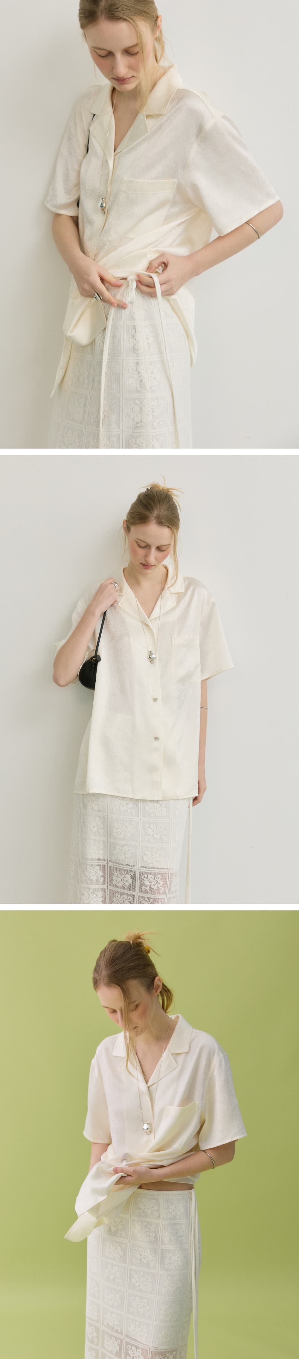 PEARL HALF SHIRT - CREAM — vue 5