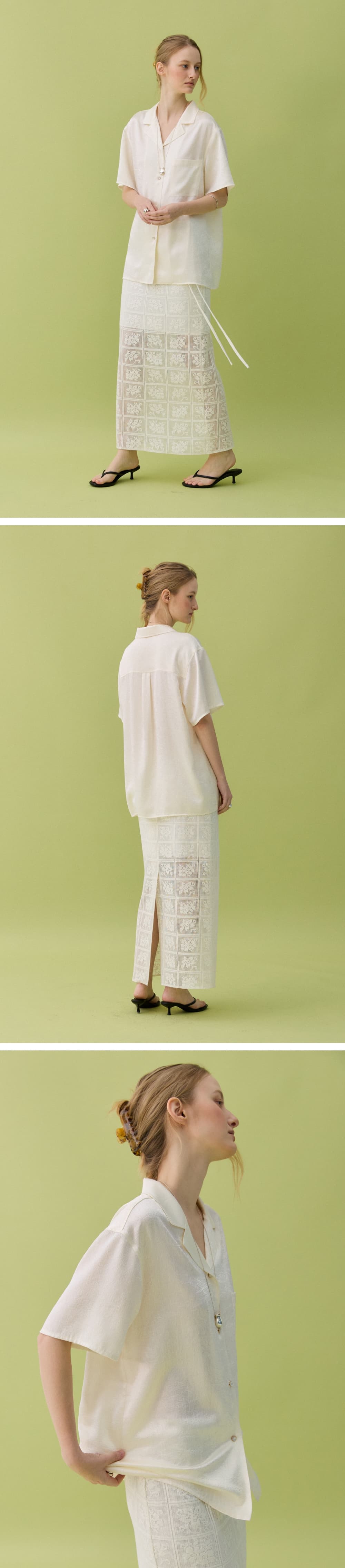 PEARL HALF SHIRT - CREAM — vue 6