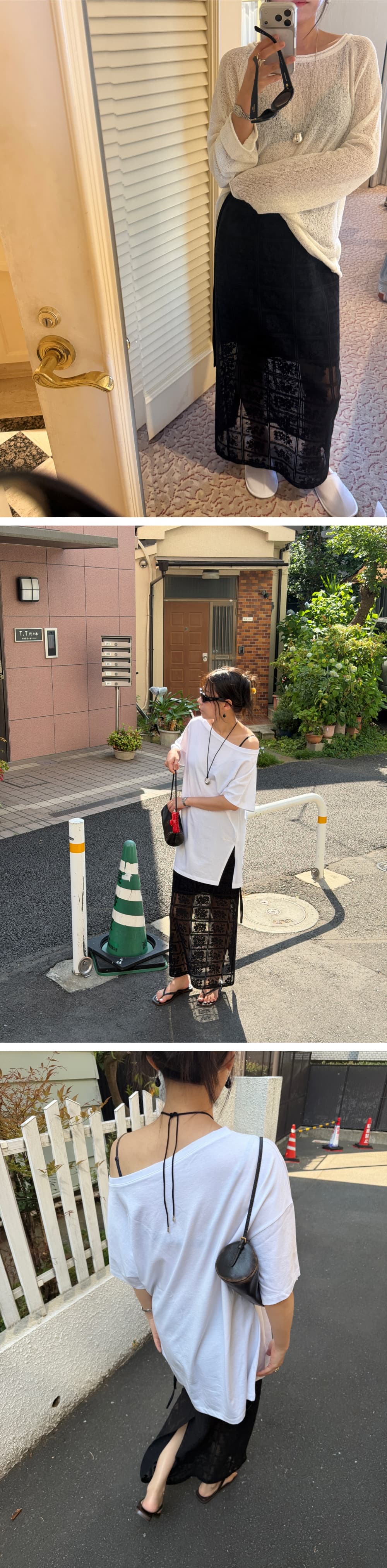 MOA LACE LONG SKIRT - BLACK — vue 3