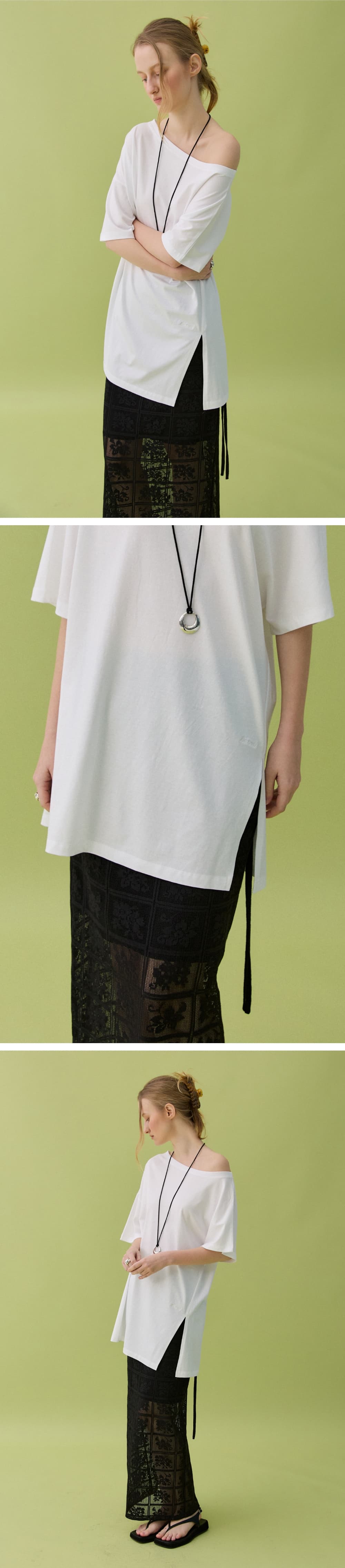 MOA LACE LONG SKIRT - BLACK — vue 5