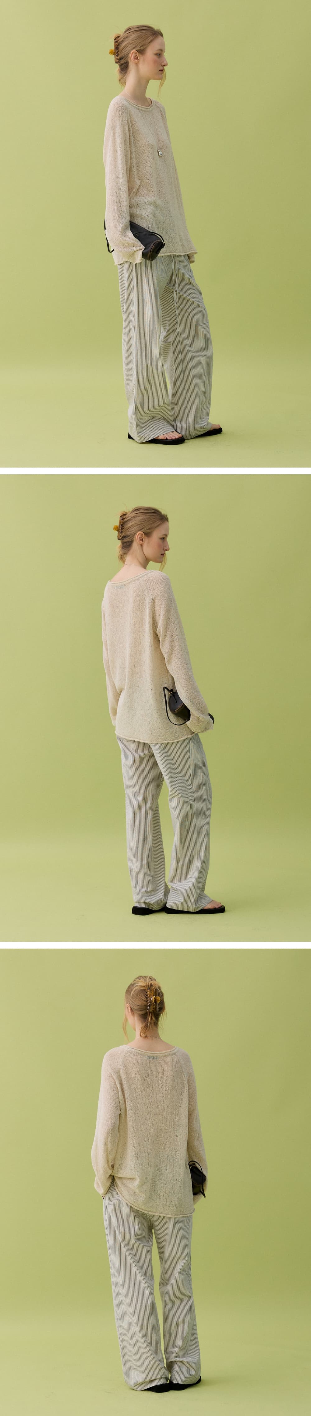 YURA LINEN PULLOVER - BEIGE — vue 5