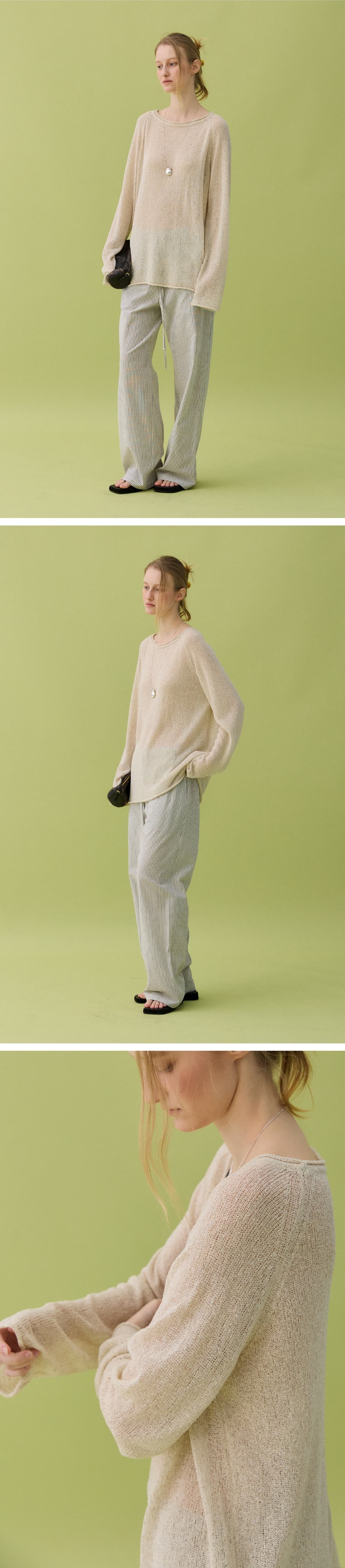 YURA LINEN PULLOVER - BEIGE — vue 6