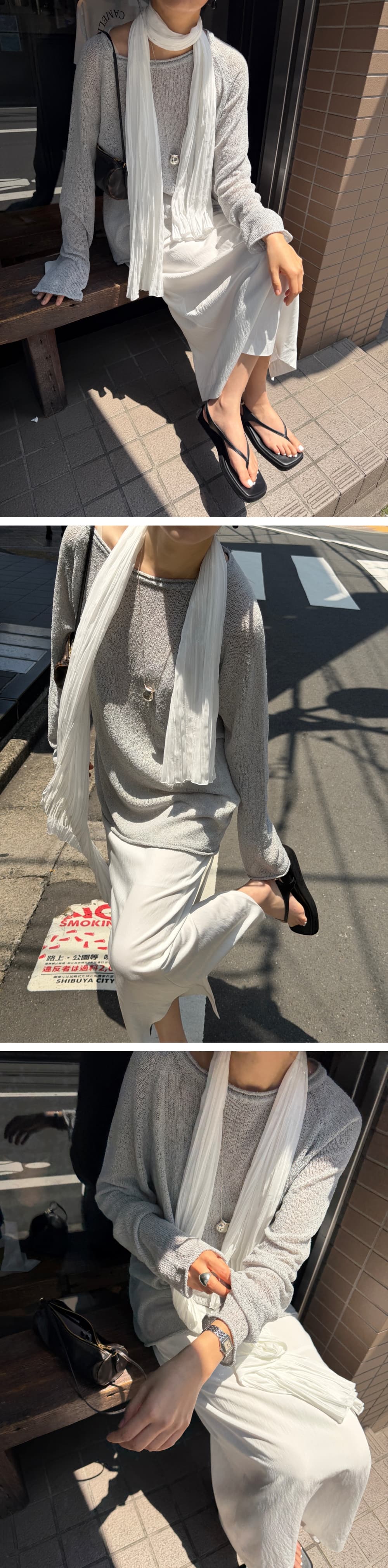 YURA LINEN PULLOVER - DUST BLUE — vue 3