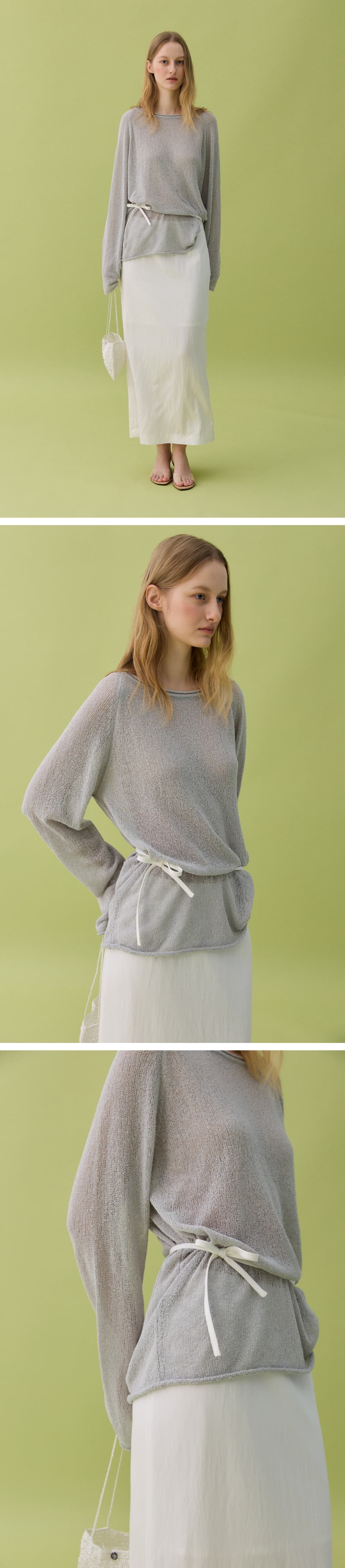 YURA LINEN PULLOVER - DUST BLUE — vue 4