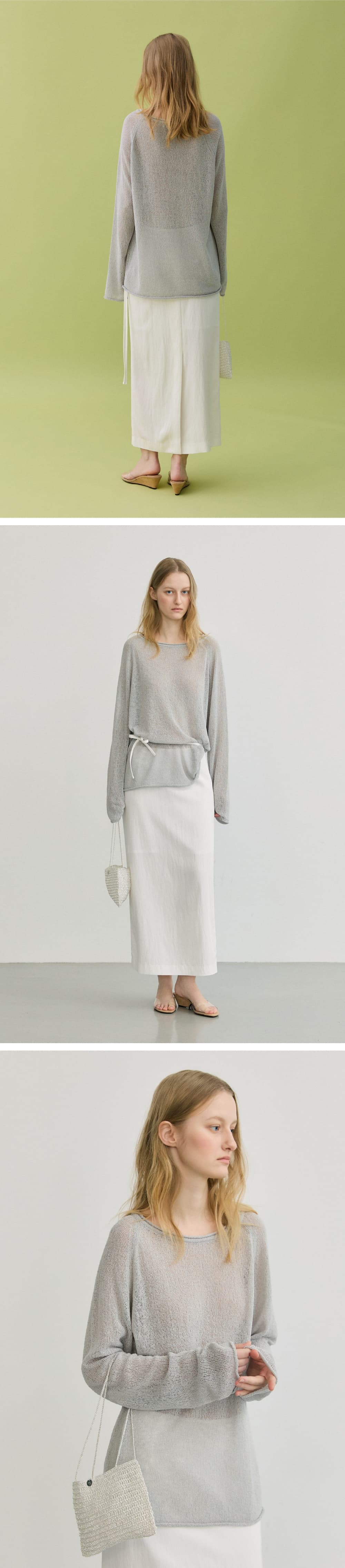 YURA LINEN PULLOVER - DUST BLUE — vue 6
