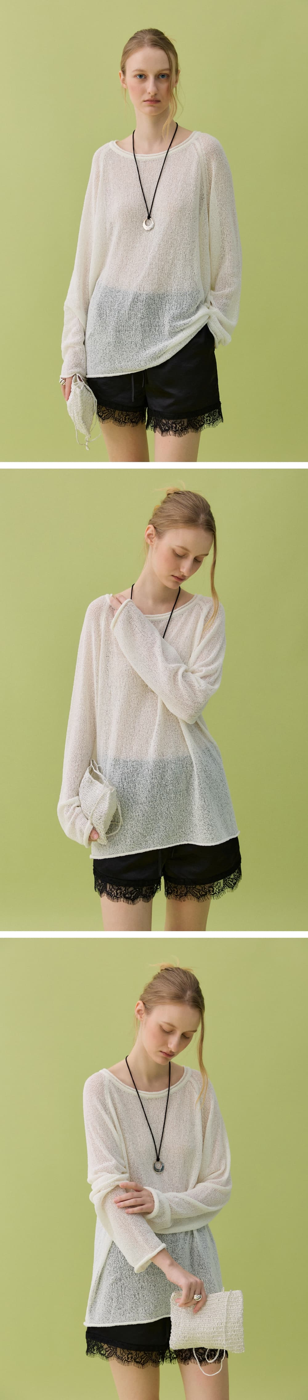 YURA LINEN PULLOVER - IVORY — vue 4